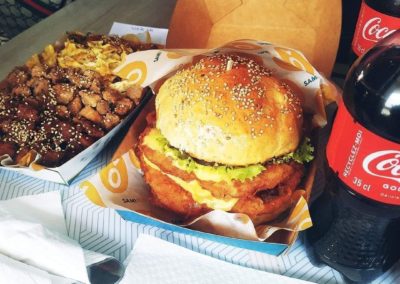 Boite Burger , boite rectangulaire ouverte
